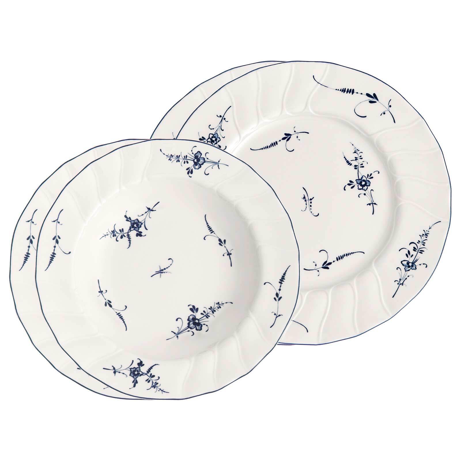 DINNER-SET Vieux Luxembourg weiß-blau 4-tlg. - Blau/Weiß, Keramik (2/2/2cm) - Villeroy & Boch
