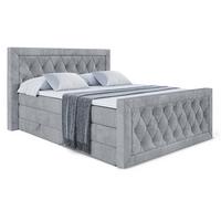 BOXSPRINGBETT NOEL-Z KING - 180 x 200 - H3/H4 - Grau - Grau, Holzwerkstoff (180/200cm) - ALTDECOR