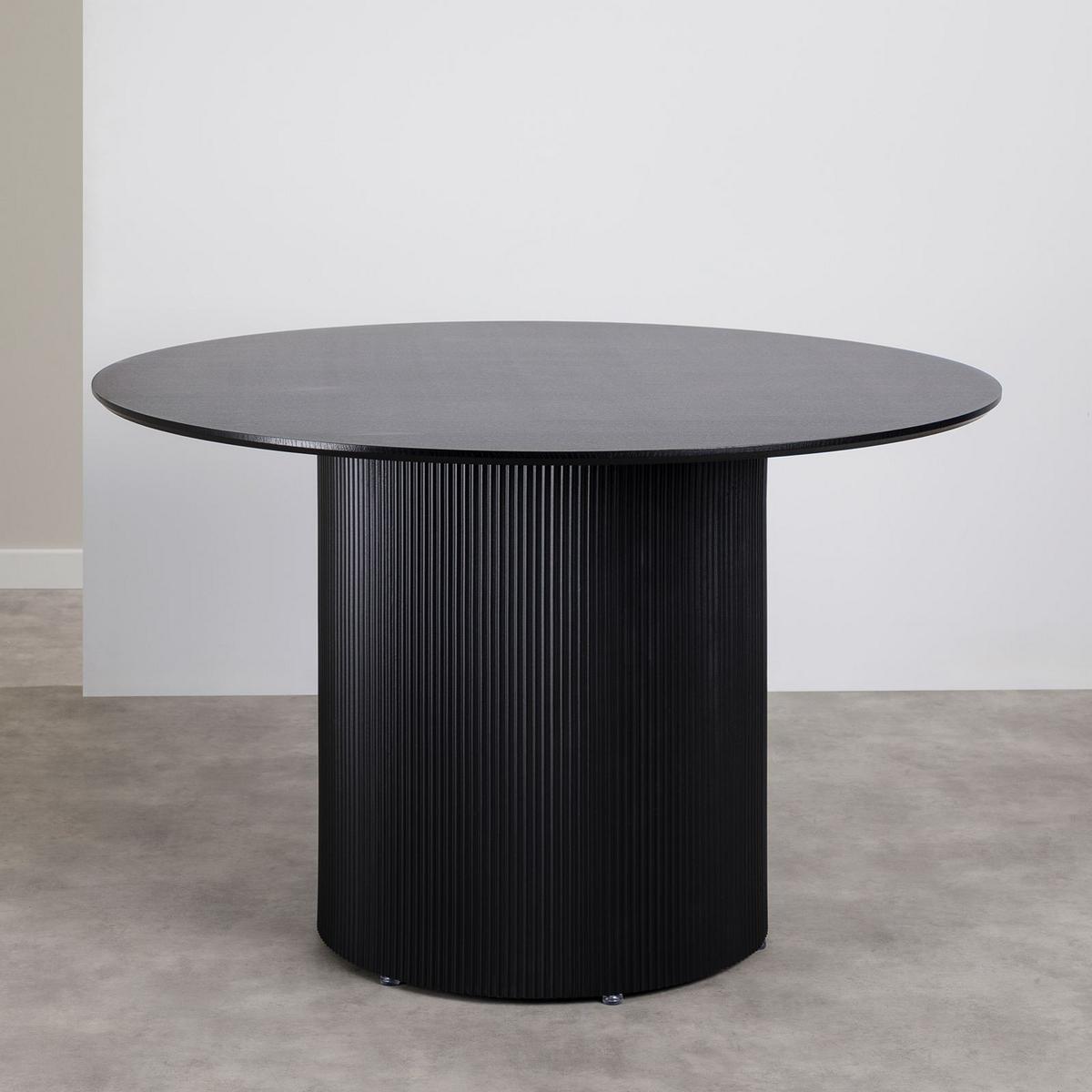 ESSTISCH VIANNEY schwarz - Schwarz, Metall (120/120/75cm) - IDIMEX