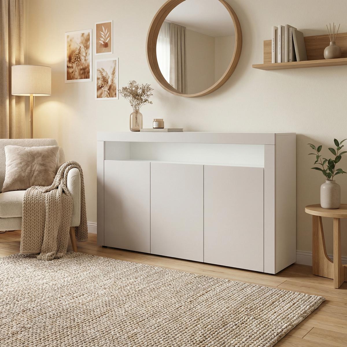 SIDEBOARD Valencia Cashmere / Cashmere - Kaschmir, Holzwerkstoff (155/92/40cm) - Vladon
