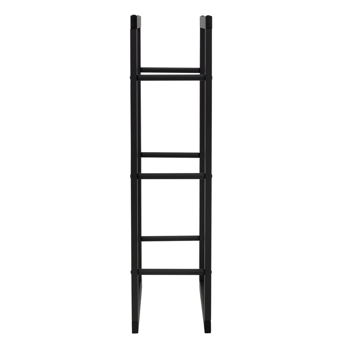KAMINHOLZREGAL - Schwarz, Metall (25/100/60cm) - ML-DESIGN