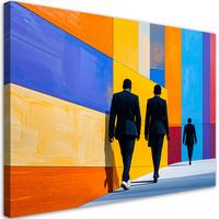 LEINWANDBILD Menschen Straße Abstrakt 120x80cm - Multicolor, Textil (120/80cm) - Feeby