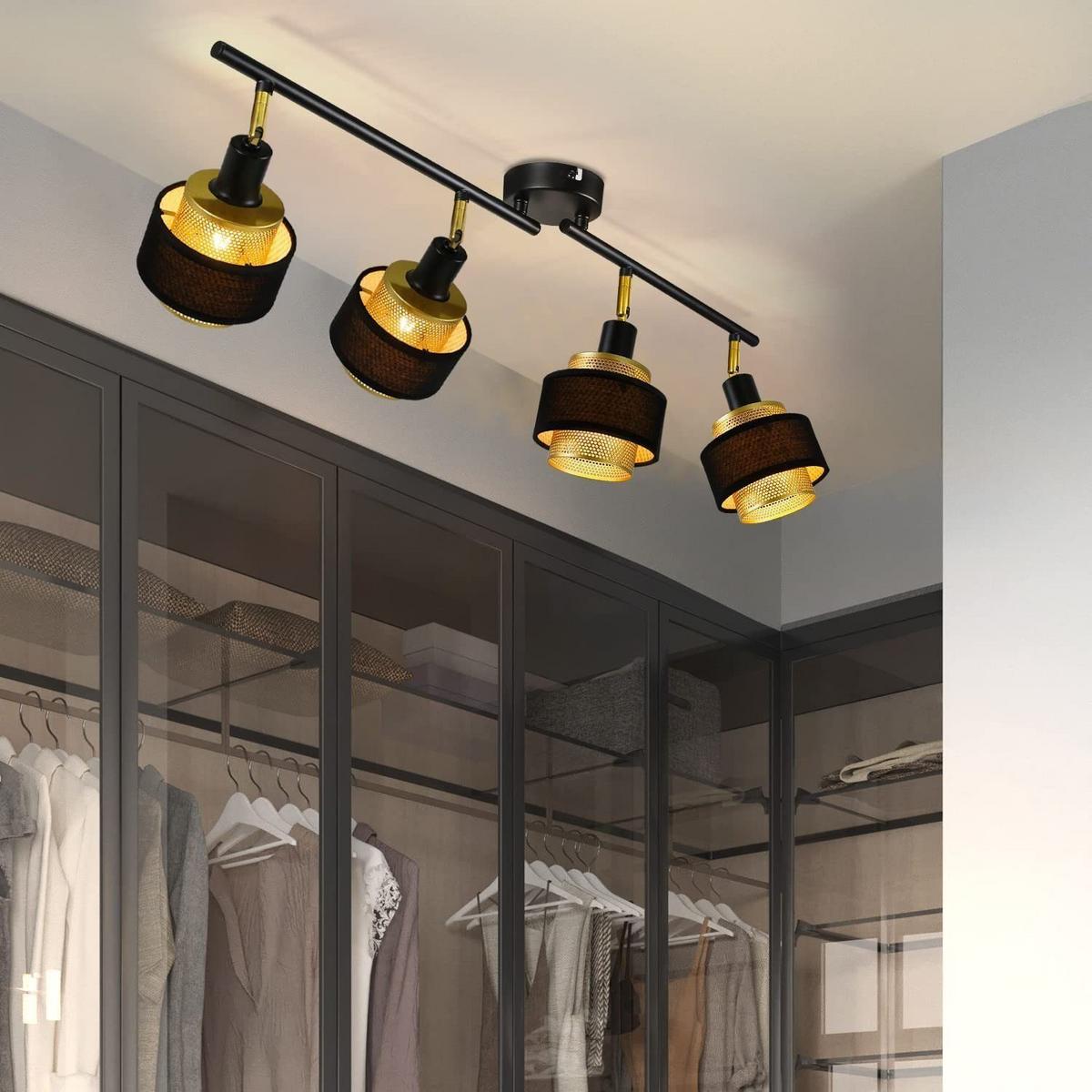 DECKENSTRAHLER Lisbeth 4-flammig 75/10/13 cm - Schwarz, Metall (75/10/13cm) - Nettlife
