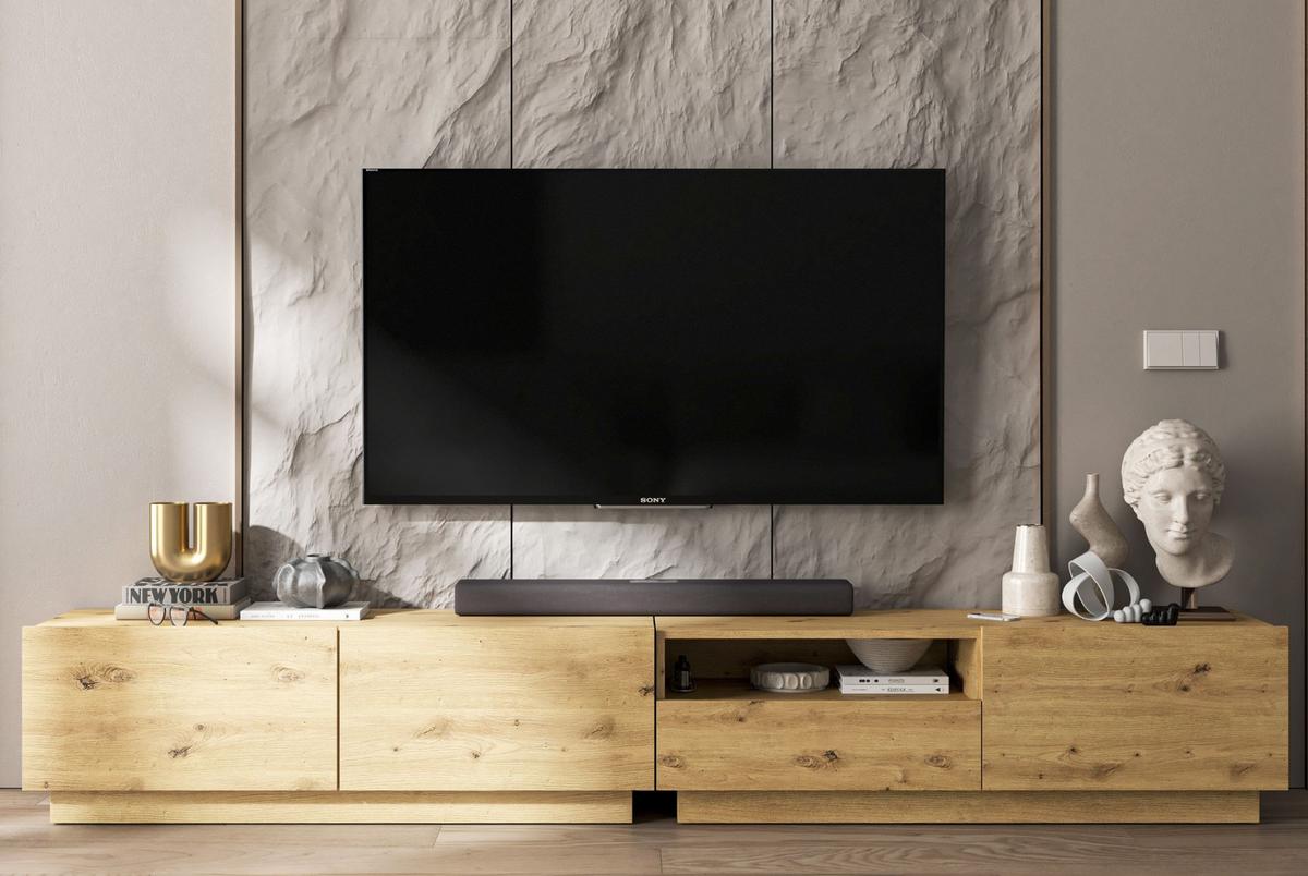 TV-LOWBOARD 2-er Set Enjoy Eiche Artisan Matt Loft Schublade 120 cm - Eiche Artisan, Holzwerkstoff (240/37/35cm) - Meble Lindner