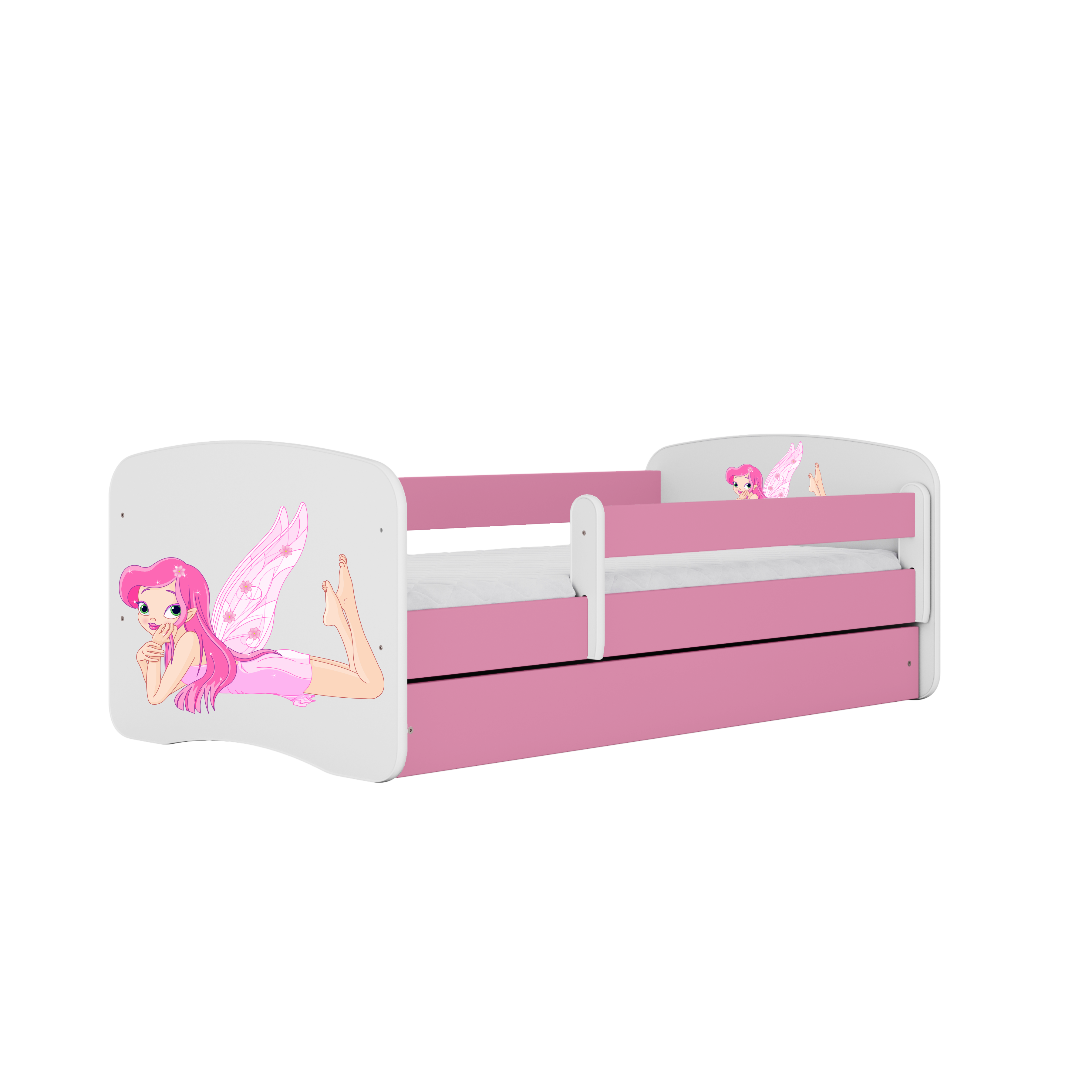 KINDERBETT Fee mit Flügeln mit Schublade 180/80 90/61/184 - Rosa, Holzwerkstoff (80/180cm) - RAUMHIRSCH FURNITURE