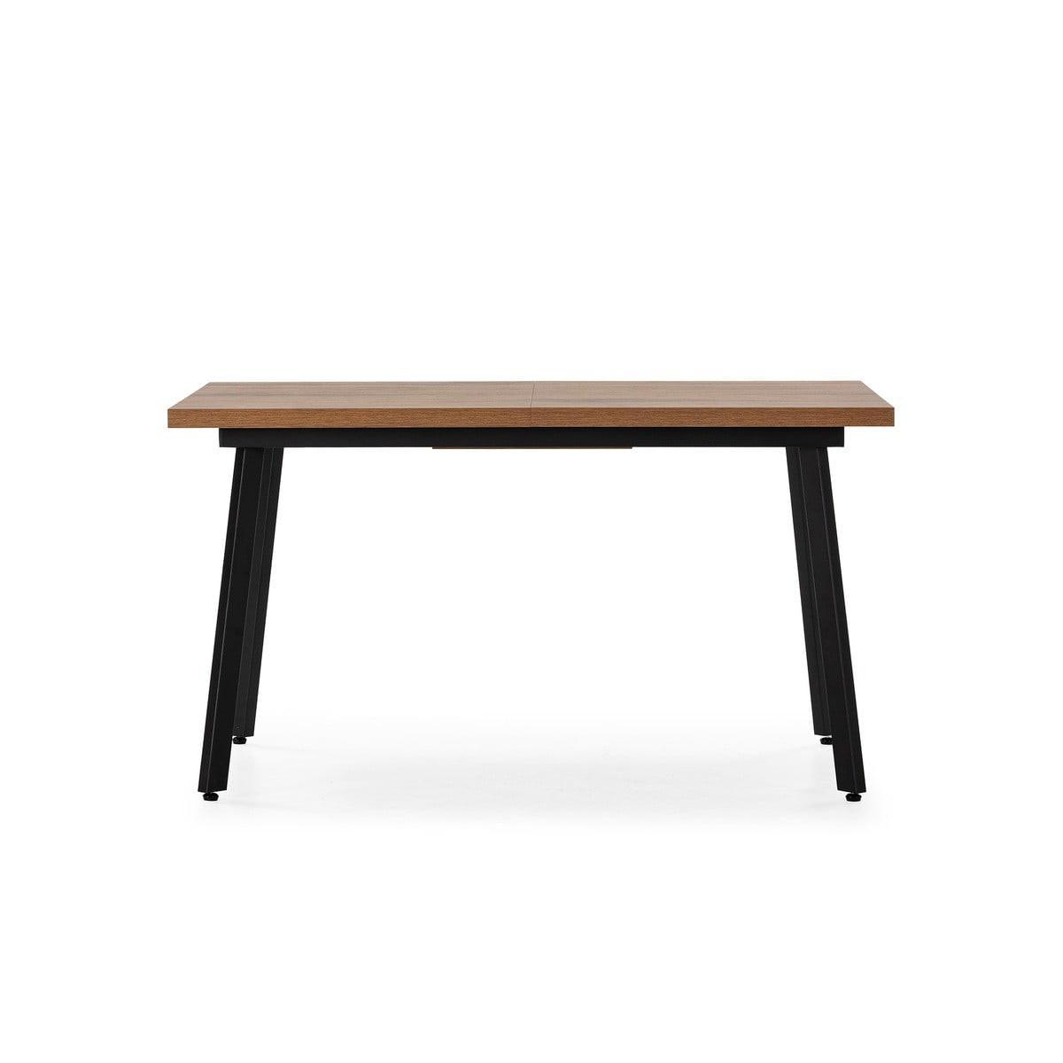 TISCH ausziehbarer von 138 bis 178 cm mit Metallbeinen 85/76/138 cm - Nussbaumfarben, Holzwerkstoff (91.6/85/76cm) - Calicosy