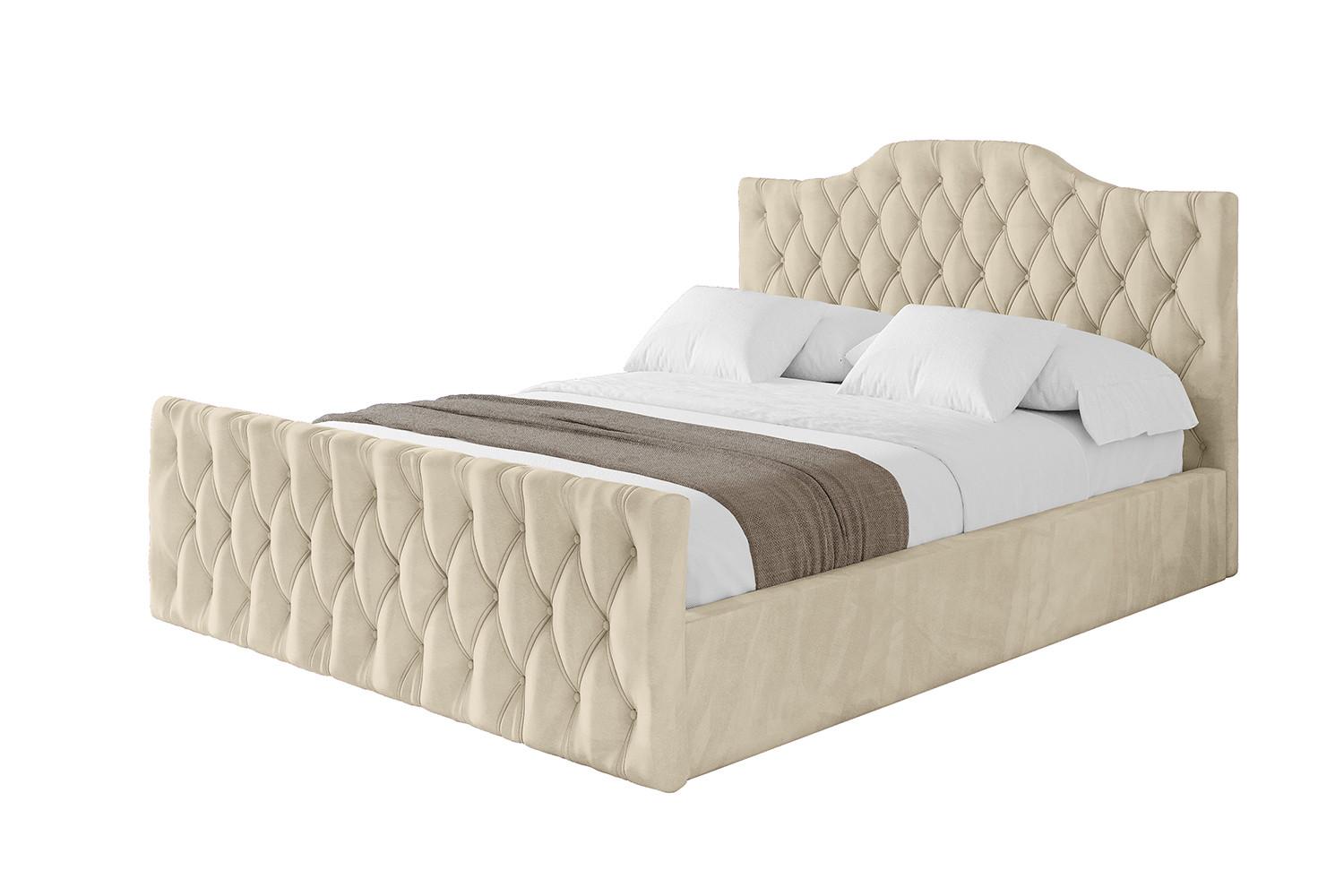 POLSTERBETT mit Bettkasten, Fußteil und Lattenrost, Boxbett mit Matratze H3/H4 - FALIO-Z 120x200 Beige - Ecru, Holzwerkstoff/Textil (120/200cm) - ALTDECOR