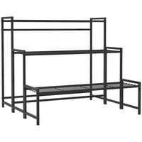 PFLANZENSTÄNDER Metall Schwarz - Schwarz, Metall (70/66/75cm) - Outsunny