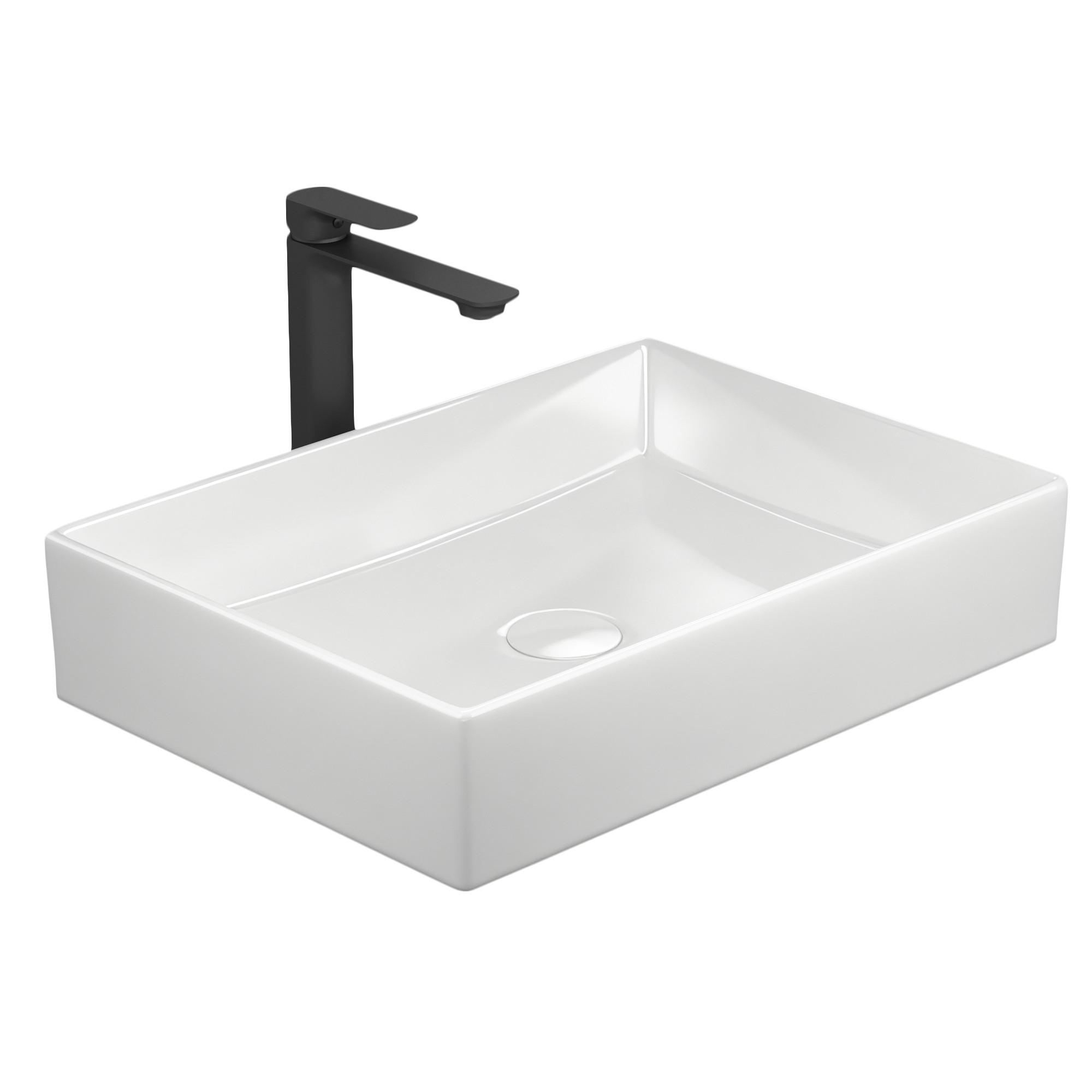 WASCHBECKEN Keramik Weiß 51 / 37 / 11 cm - Weiß, Keramik (51/11/37cm) - EMKE