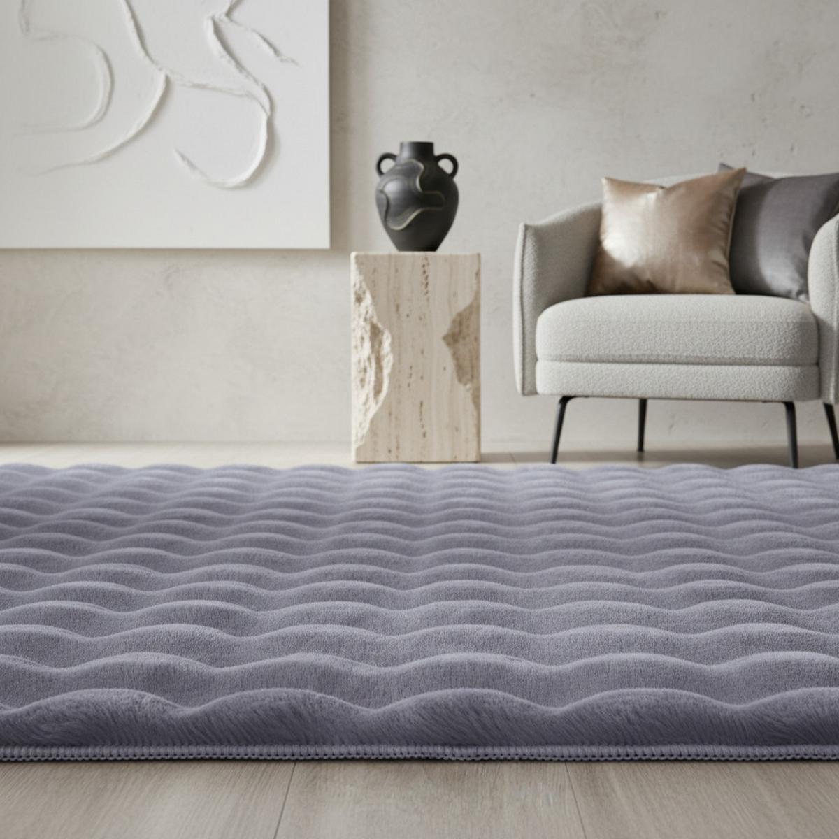 HOCHFLORTEPPICH Waschbar NAUDERS, einfarbig, Grau, 80 x 150 cm - Grau, Textil (150/80cm) - KADIMA DESIGN