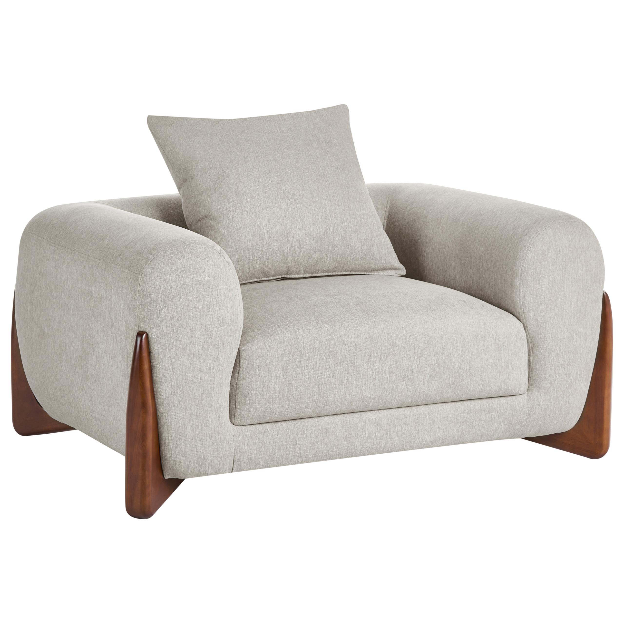 SESSEL Taupe Vinliden - Taupe, Textil (118/62/87cm) - Beliani