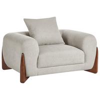 SESSEL Taupe Vinliden - Taupe, Textil (118/62/87cm) - Beliani