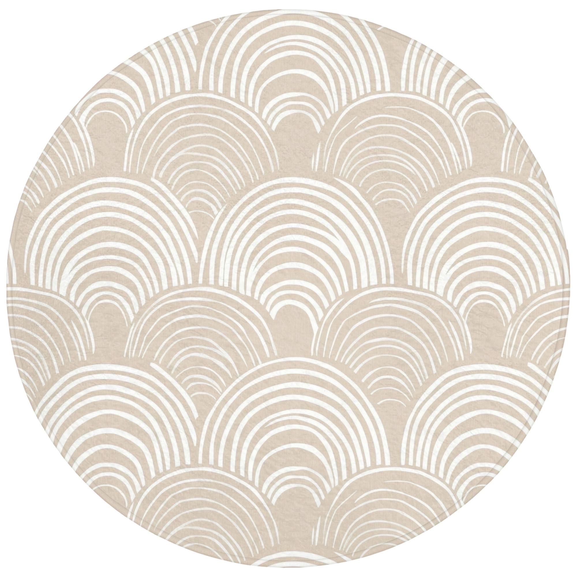 BADEMATTE Wellen - Textur - Beige Badvorleger 70x70 cm - Kaschmir, Textil (70/70cm) - OnlyWow