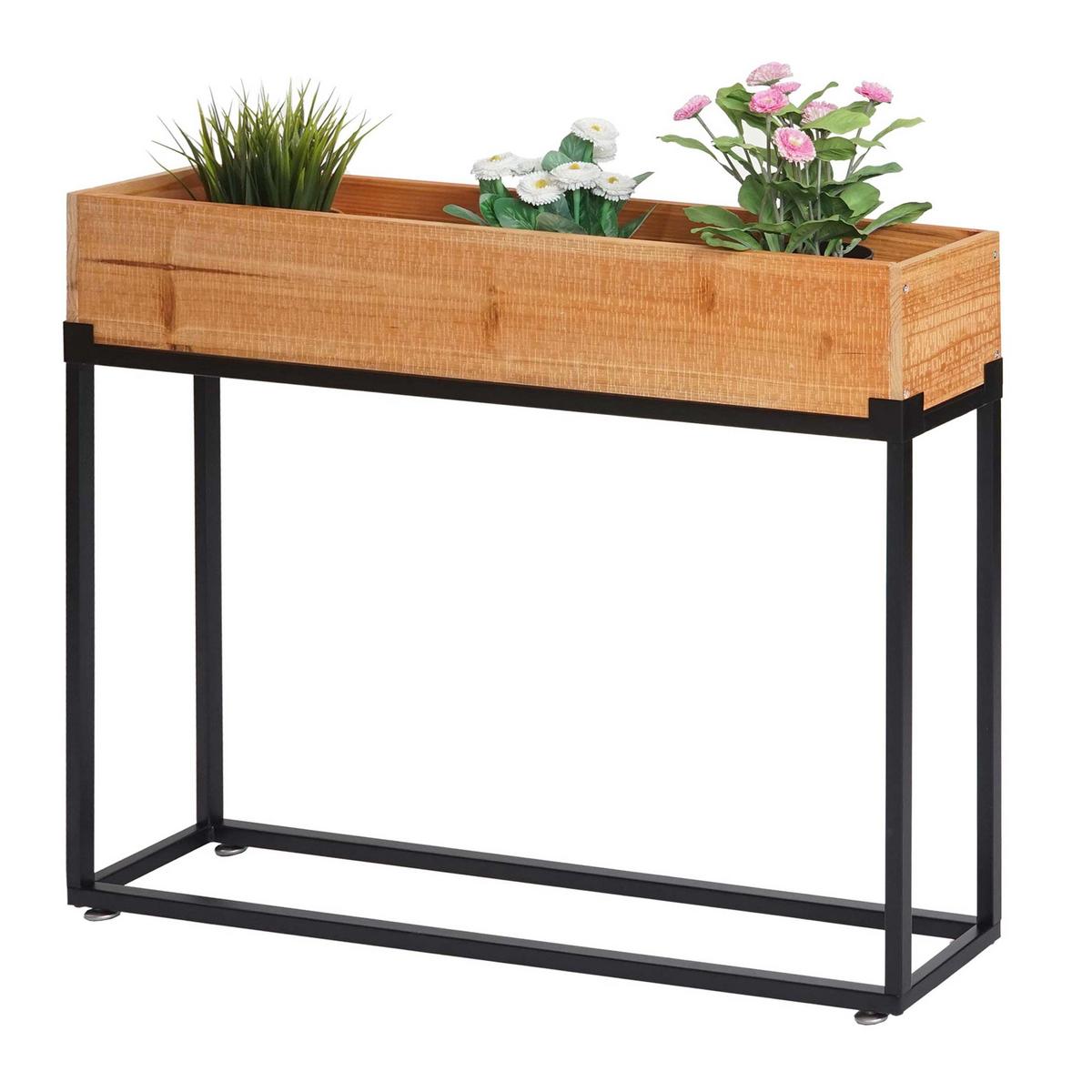 HOCHBEET Braun, Schwarz - Schwarz/Braun, Holz (80/62/16cm) - MCW