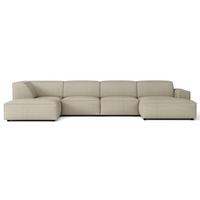 WOHNLANDSCHAFT Sellmo 366 cm - Taupe/Schwarz, Kunststoff/Textil (370/70/184cm) - Selsey