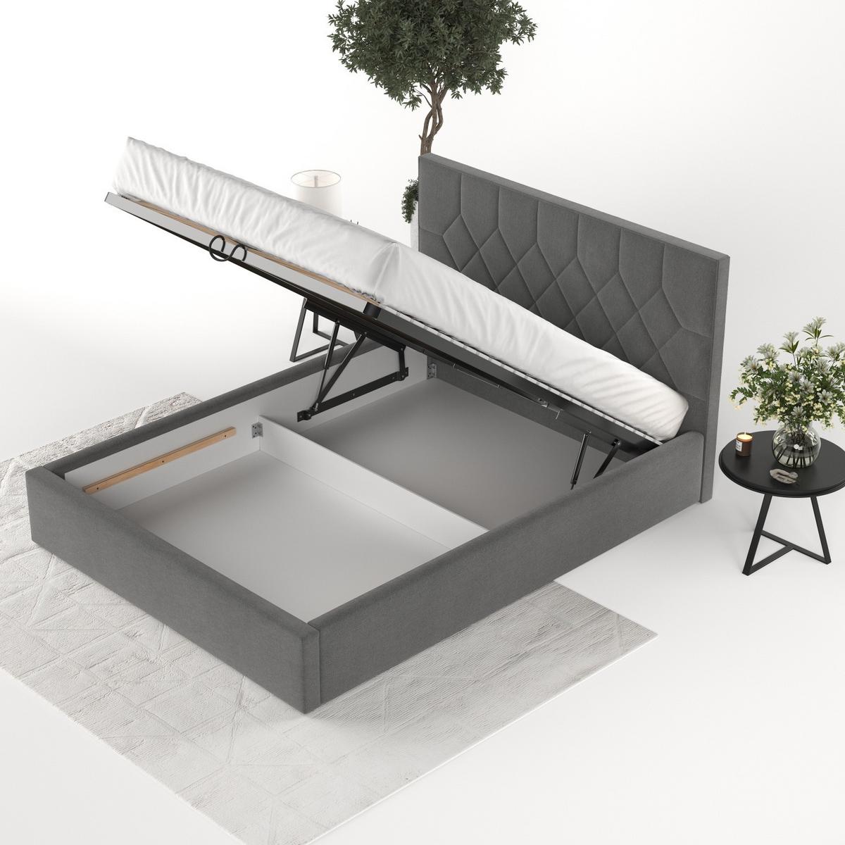 POLSTERBETT Brisa 160/200 cm Anthrazit im Asti Stoff - Anthrazit/Schwarz, Holz/Holzwerkstoff (160/200cm) - AltaBeds