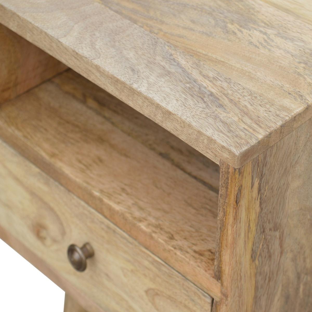 NACHTTISCHE in Eichenoptik mit 1 Schublade, 1 Offenes Fach, Beige - Messingfarben/Braun, Holz/Metall (30/57/30cm) - Artisan Furniture