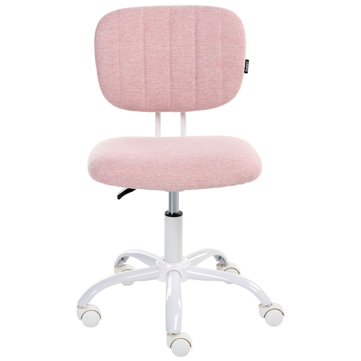 SCHREIBTISCHSTUHL Stoff Rosa Bubbly - Pink/Weiß, Textil/Metall (52/78/52cm) - Beliani