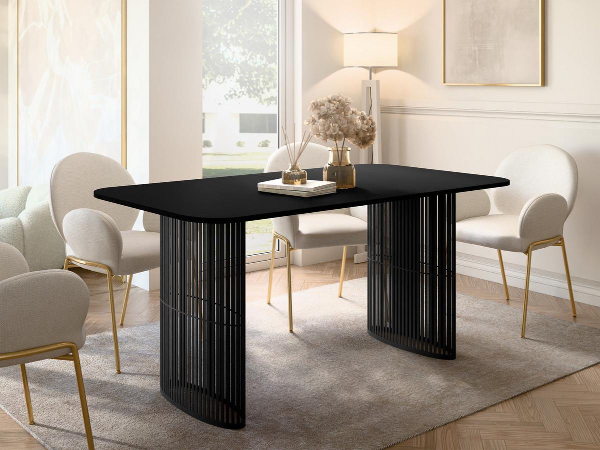 ESSTISCH Arcadia 160 - Schwarz, Holzwerkstoff/Metall (90/160/76cm) - MIRJAN24
