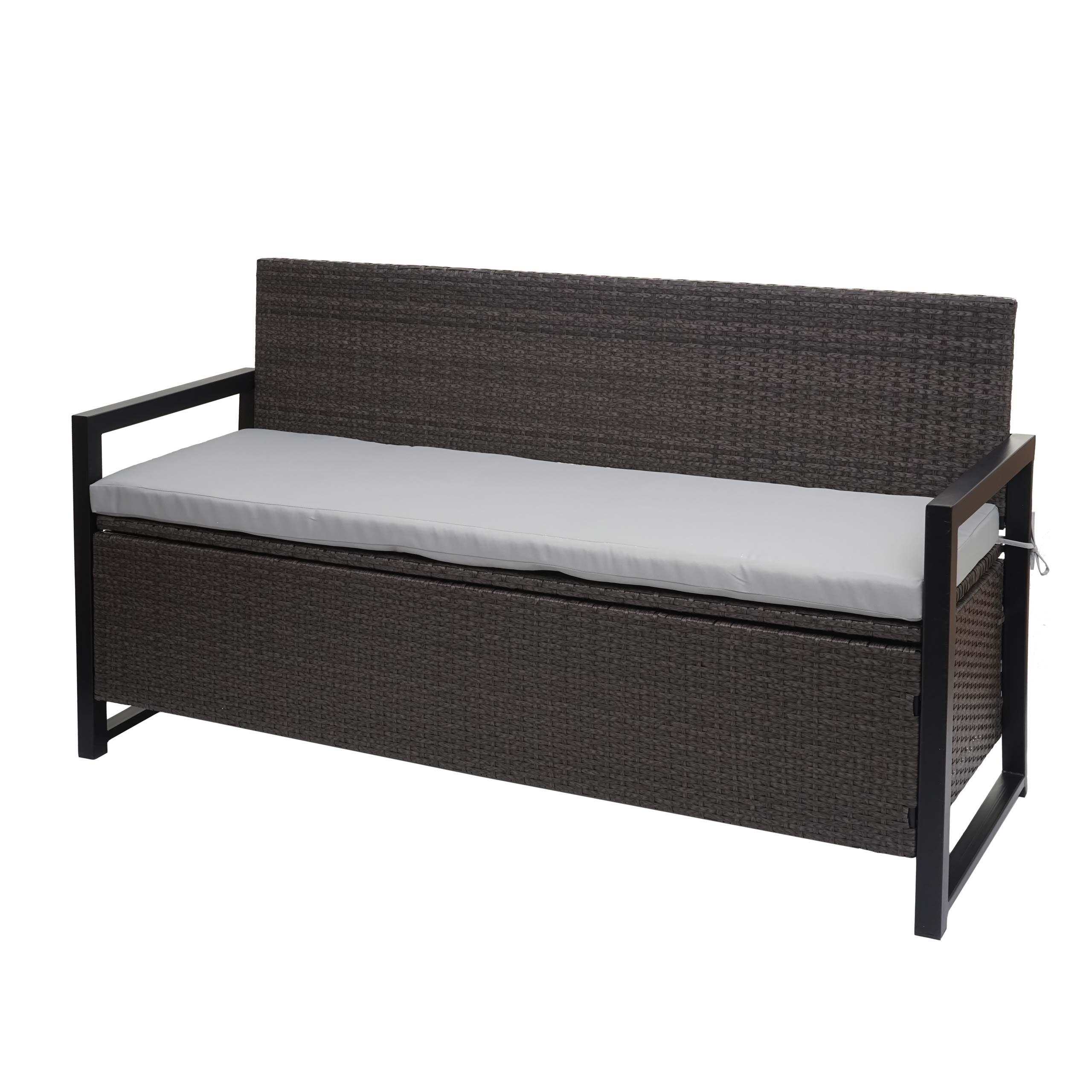 SITZBANK Grau, Hellgrau - Hellgrau/Grau, Kunststoff (164/87/57cm) - MCW