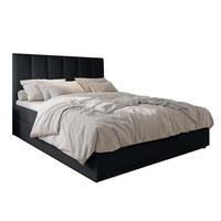 BOXBETT MEREA 180x200 cm mit Bettkasten und Matratze - Schwarz + TOPPER - Schwarz, Holz/Holzwerkstoff (180/200cm) - AX Living