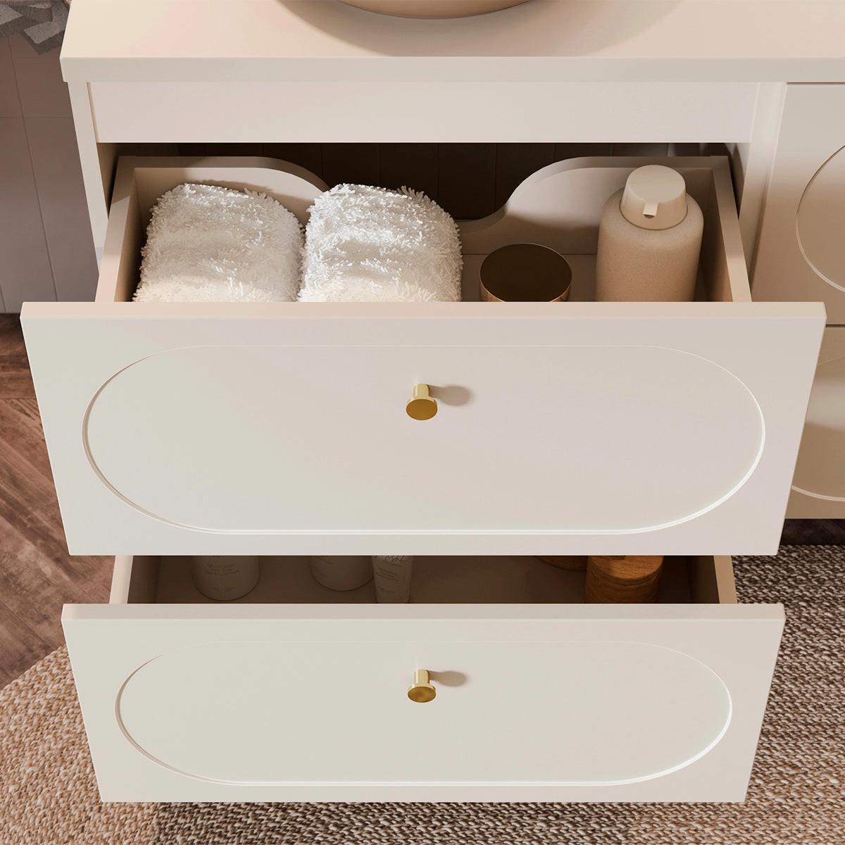 WASCHTISCHUNTERSCHRANK 120.6cm Sanae Sandbeige - Beige, Holzwerkstoff (120.6/59/46cm) - Petits-meubles