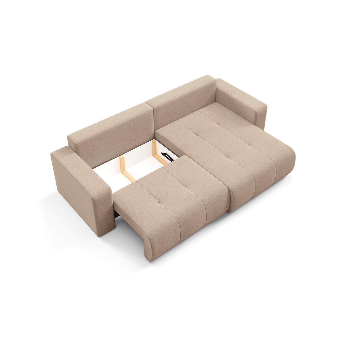 ECKSOFA Giulia 3 Sitzplätze Beige - Beige, Holz (244/149cm) - Petits-meubles