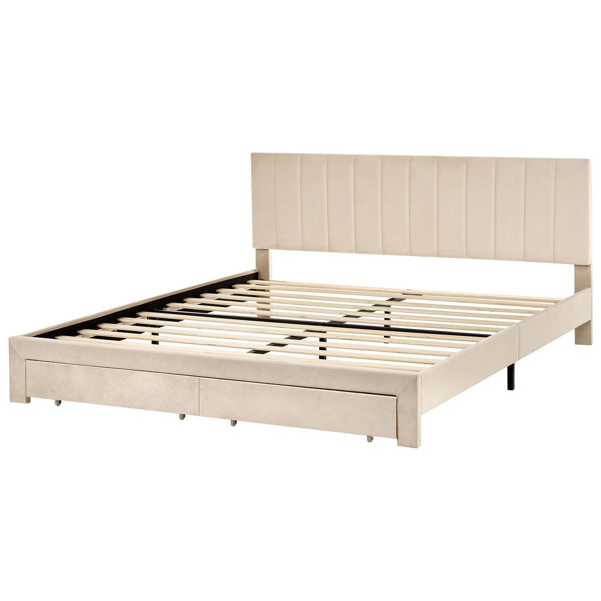 BETT 180/200 cm Beige Lonzac - Beige, Textil (180/200cm) - Beliani