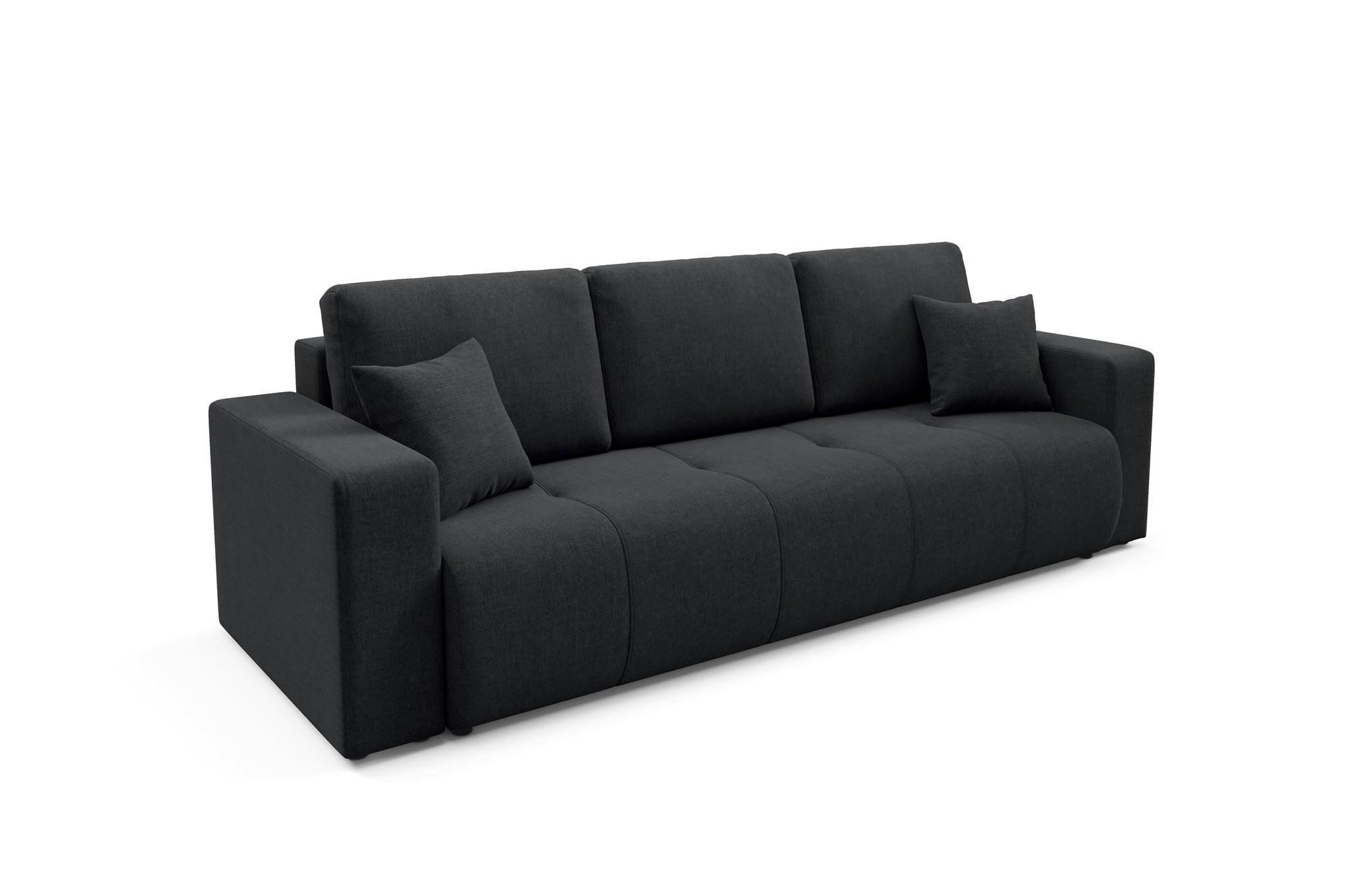 SCHLAFSOFA Augusto - Schwarz, Holzwerkstoff/Textil (244/82/102cm) - Fun Möbel