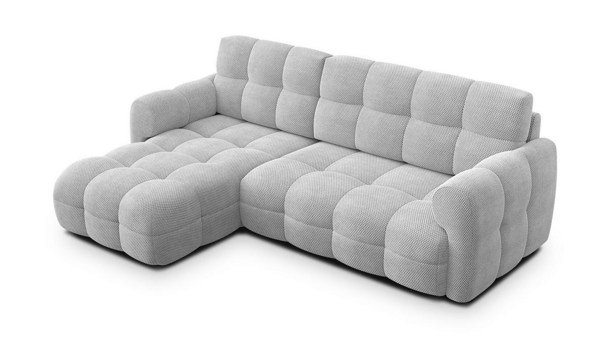 ECKSOFA MELLOW 3-Sitzer, hellgrau - Hellgrau/Schwarz, Holz/Textil (232/156cm) - Wozimo