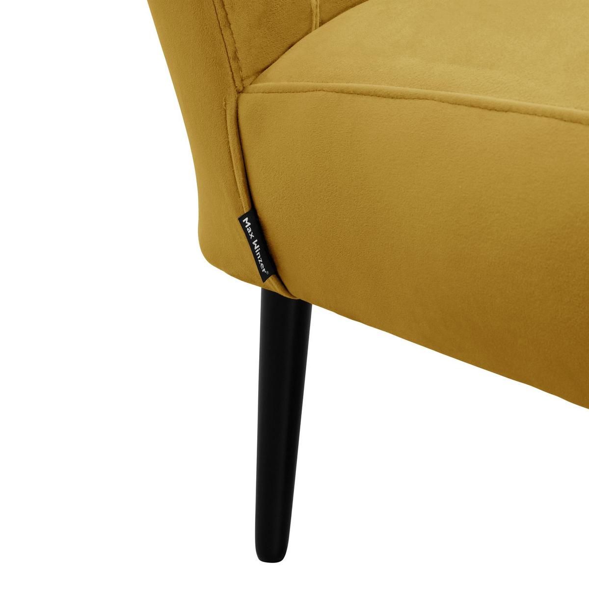 COCKTAILSESSEL Kayleigh Samtvelours mais - Currygelb, Kunststoff (68/80/69cm) - 58aufmkessel