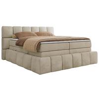 BOXSPRINGBETT NIRA KING 120/200 Beige Velvet - H4 - Beige, Holz/Textil (120/200cm) - MKS