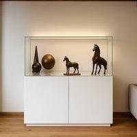 KUNSTVITRINE 36/125/37 cm mit Schiebetür & Schloss - Transparent, Glas (100/37/36cm) - K-Möbel