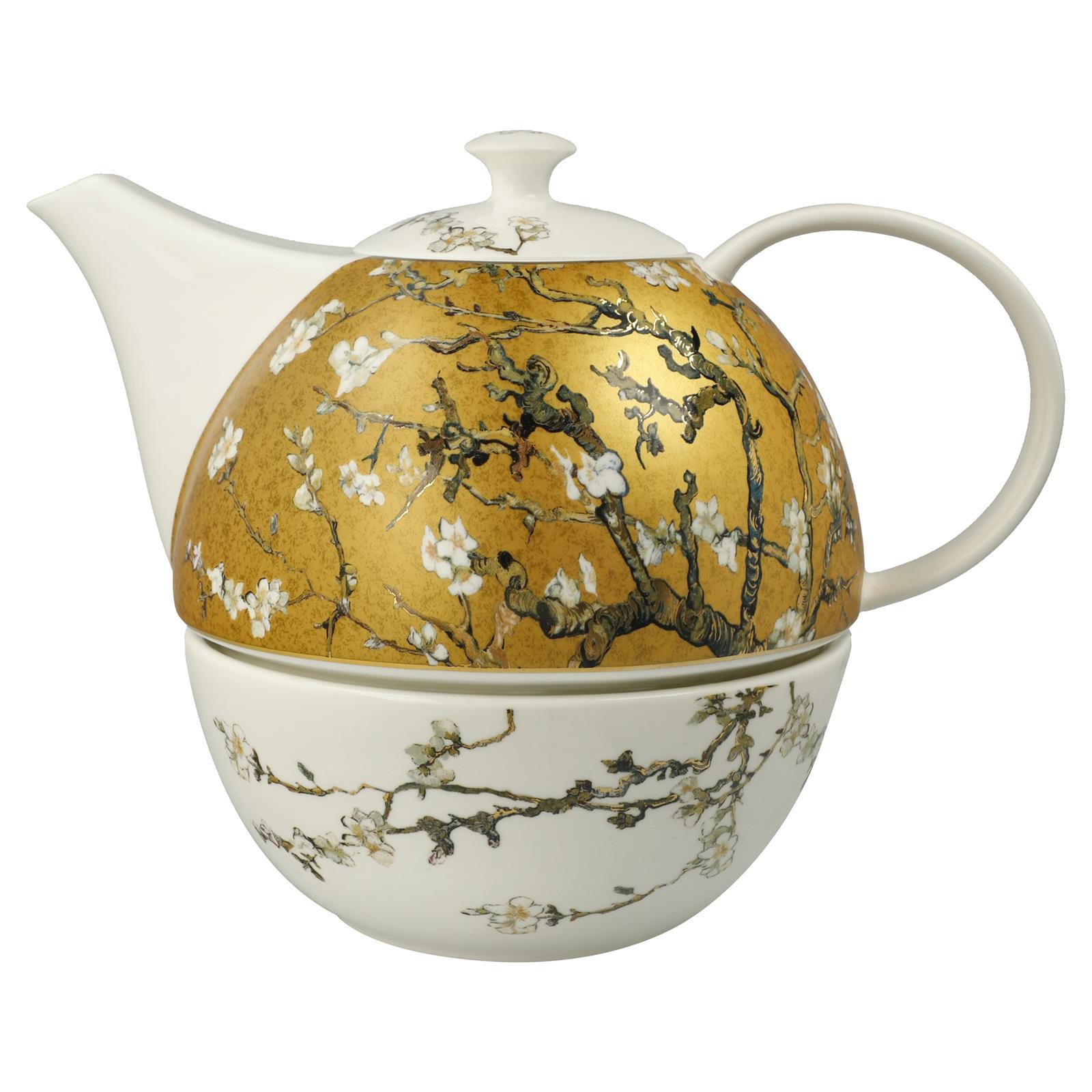 TEEKANNE MIT STÖVCHEN Vincent van Gogh - Mandelbaum bunt 1,2 l - Multicolor, Keramik (1.2L) - Goebel