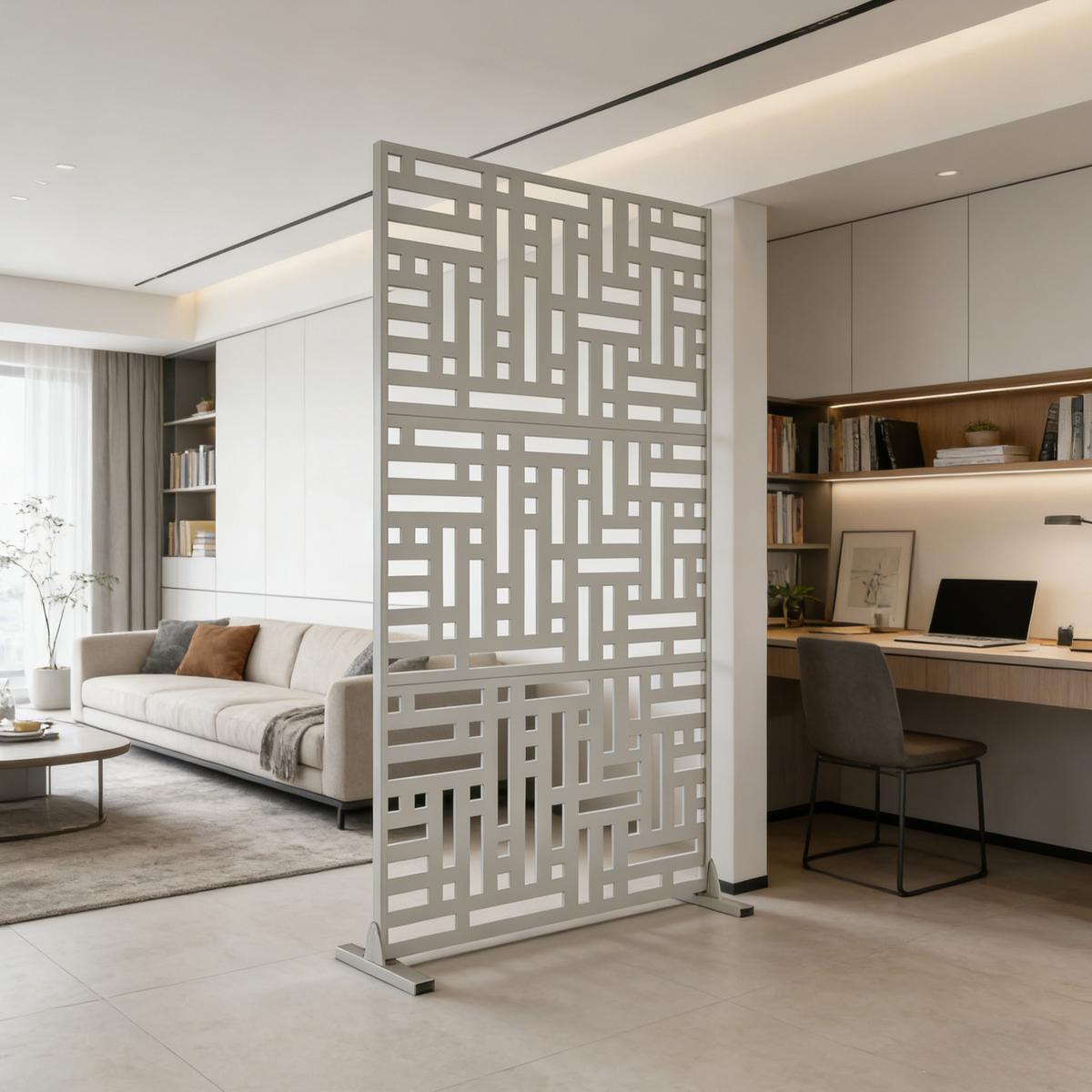 TRENNWAND Bernalda - Beige, Metall (90/180cm) - casa.pro