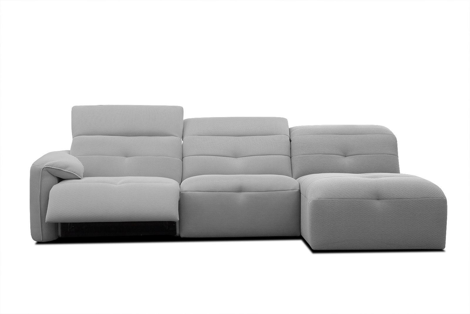 ECKSOFA TRENTO 4-Sitzer mit 1 Relaxfunktion, grau - Schwarz/Grau, Holzwerkstoff/Kunststoff (262/165cm) - Wozimo