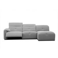 ECKSOFA TRENTO 4-Sitzer mit 1 Relaxfunktion, grau - Schwarz/Grau, Holzwerkstoff/Kunststoff (262/165cm) - Wozimo