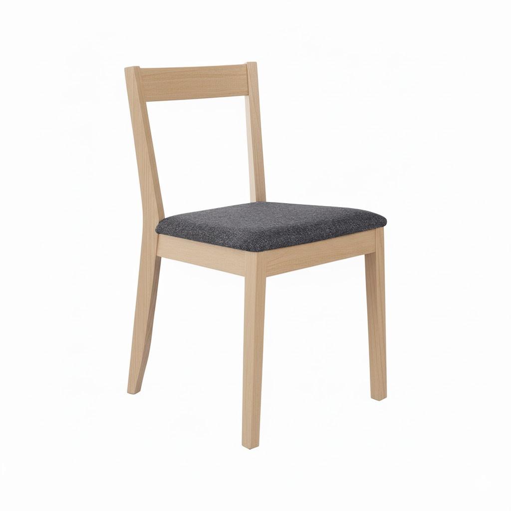 STUHL Moden mit Buchenholzbeinen, Polsterstuhl, Anthrazit - Anthrazit/Buchefarben, Holz (45/84/45cm) - Beautysofa