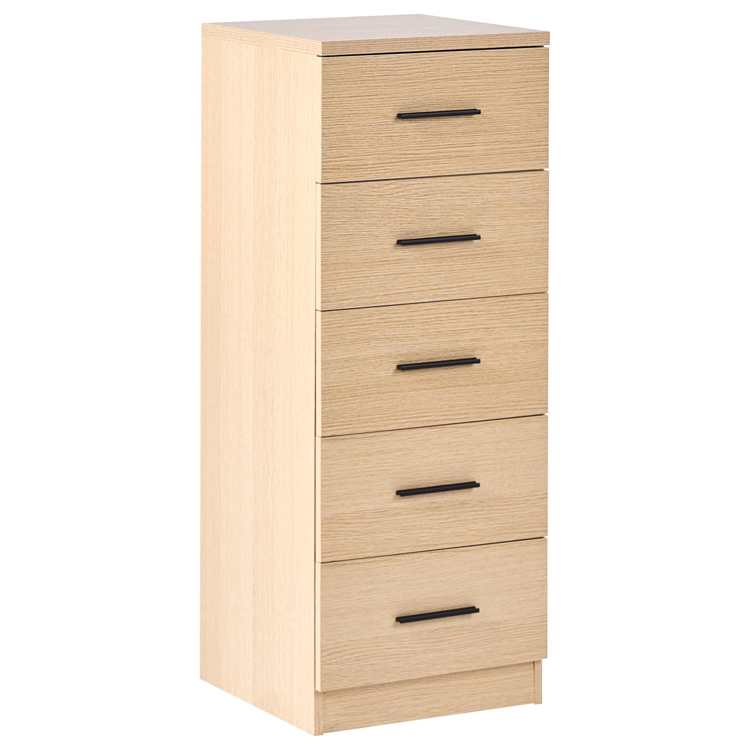 KOMMODE mit 5 Schubladen Hellbraun Kitimat - Hellbraun, Holzwerkstoff (40/105/40cm) - Beliani