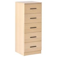 KOMMODE mit 5 Schubladen Hellbraun Kitimat - Hellbraun, Holzwerkstoff (40/105/40cm) - Beliani