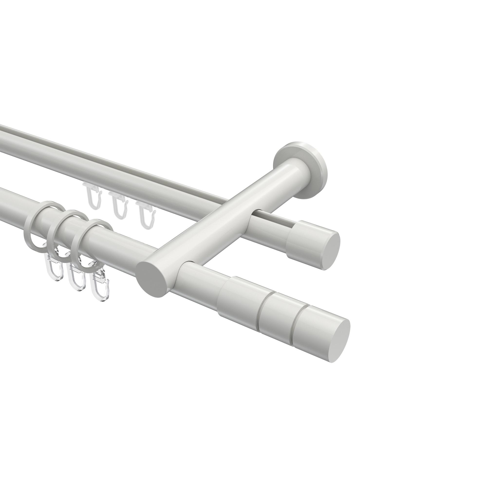 GARDINENSTANGE RUNDROHR-INNENLAUF Platon Elanto 600 cm (geteilt in 3 x 200 cm), 2-läufig, 20 mm Ø Weiß - Weiß, Metall (600cm) - INTERDECO
