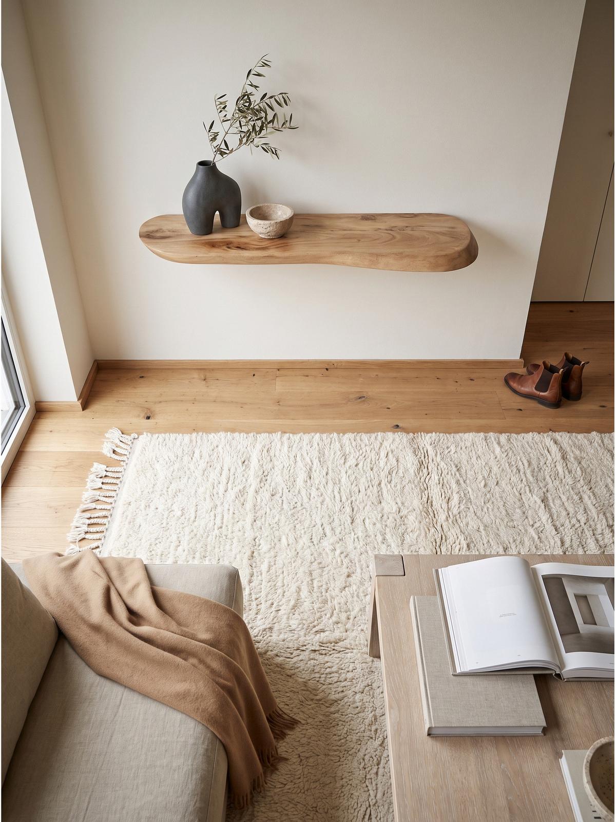 WANDREGAL ARANDA, Akazie Massivholz, handgefertigt, 60 x 20 x 3 cm - Akaziefarben, Holz (60/3/20cm) - KADIMA DESIGN