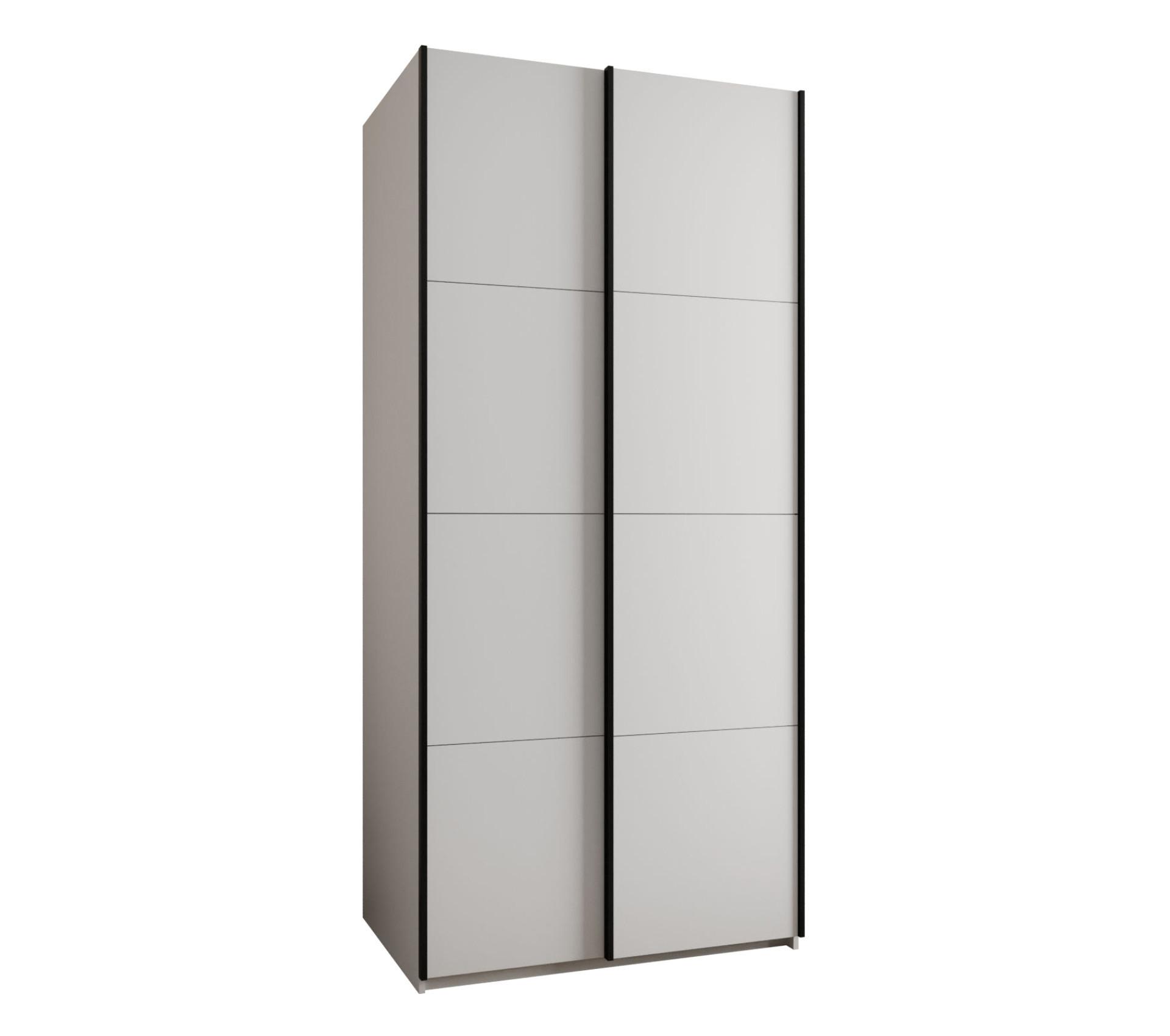 SCHWEBETÜRENSCHRANK 245,5/120/64 2-türig - Schwarz/Weiß, Holz/Metall (120/245/64cm) - Abiks Möbel