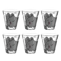 KINDERBECHER Bambini Elefant 215 ml 6er Set - Grau, Glas (0.215L) - Leonardo Living