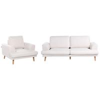SOFA-SET 4-Sitzer Stoff Hellbeige Kildal - Beige, Textil (280/90/96cm) - Beliani