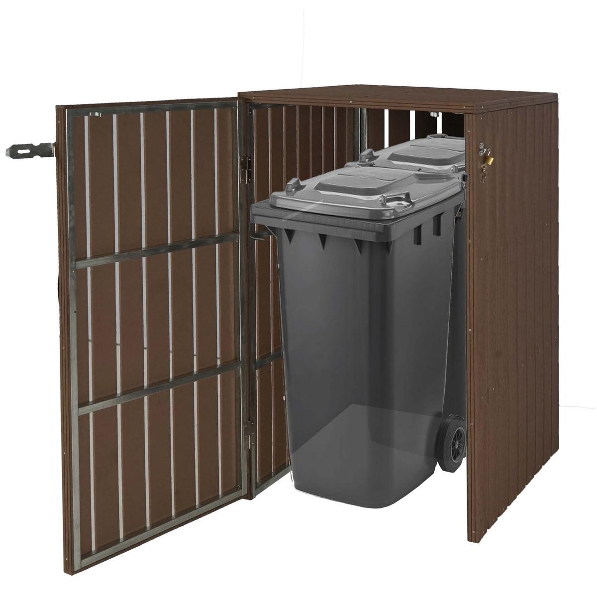 1-/2ER WPC-MÜLLTONNENVERKLEIDUNG Braun - Braun, Metall (77/115/97cm) - MCW