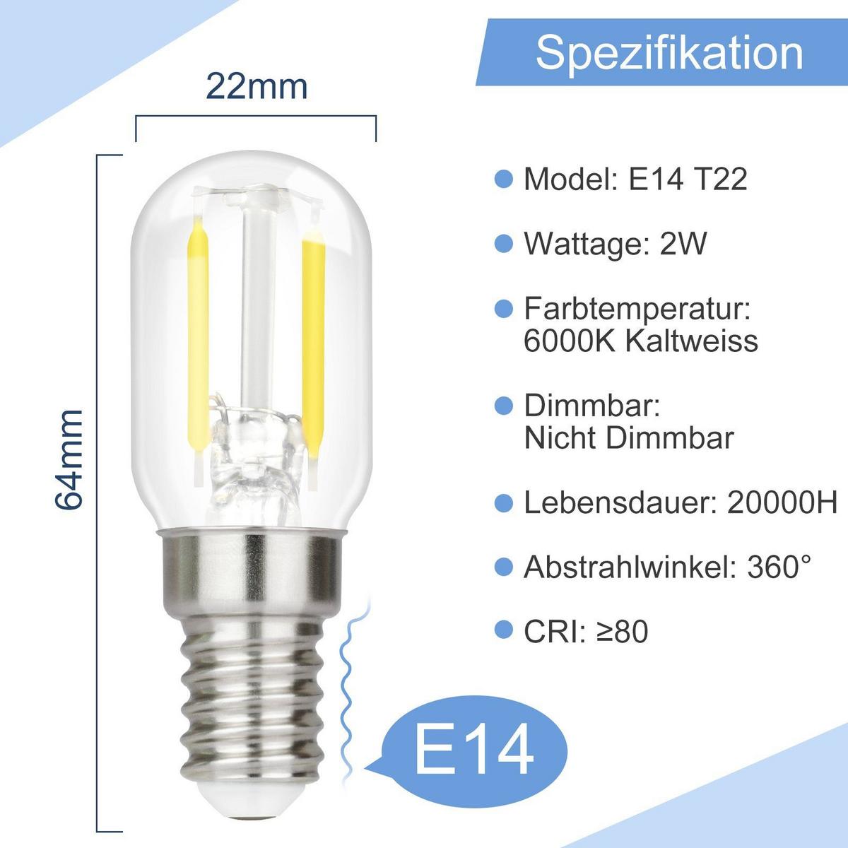 LED-LEUCHTMITTEL Aschaffenburg II 6.4/2.2/2.2cm(2er-set) - Transparent, Glas (2.2/2.2cm) - Nettlife