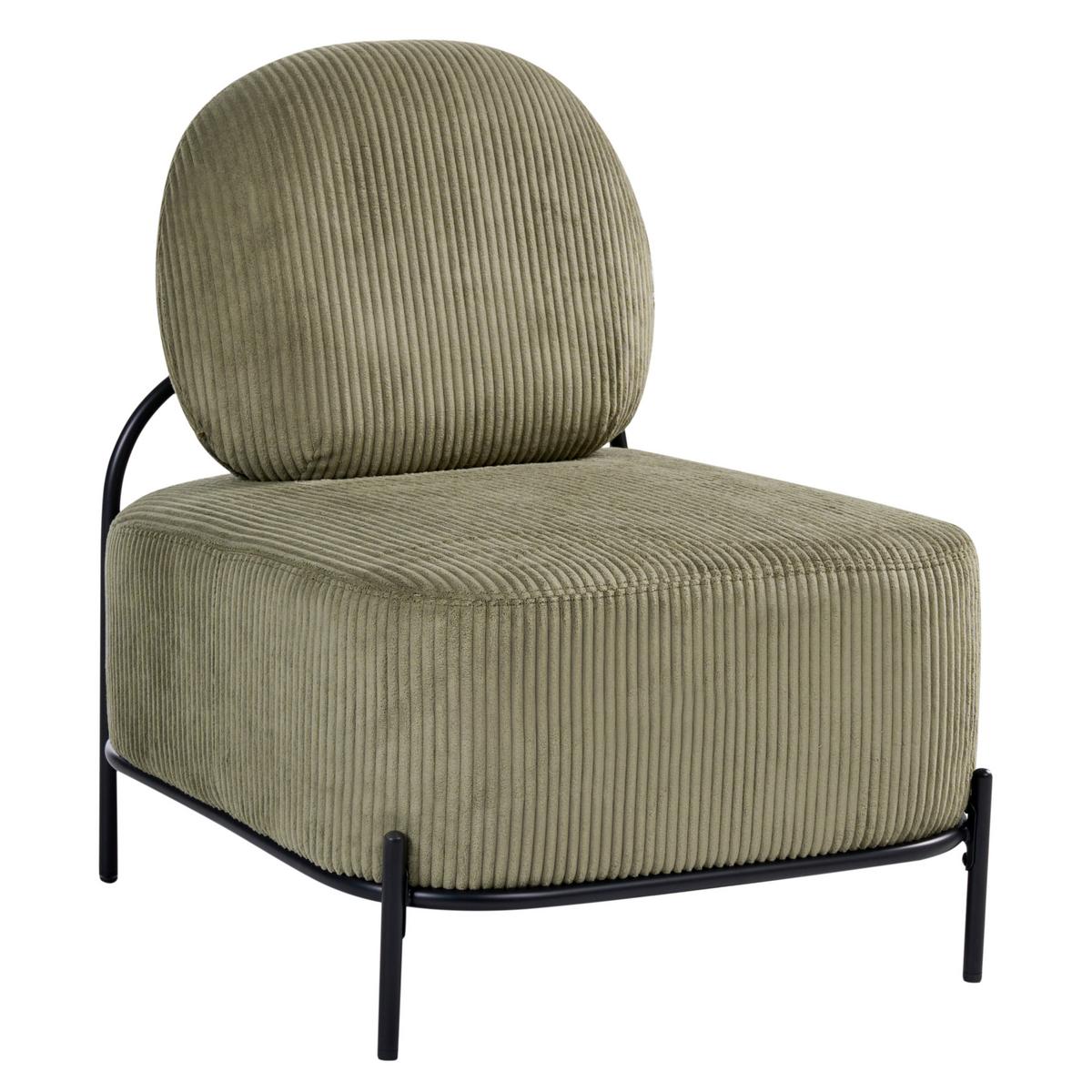 SESSEL Cord Grün Lunde - Grün, Textil (67/81/74cm) - Beliani
