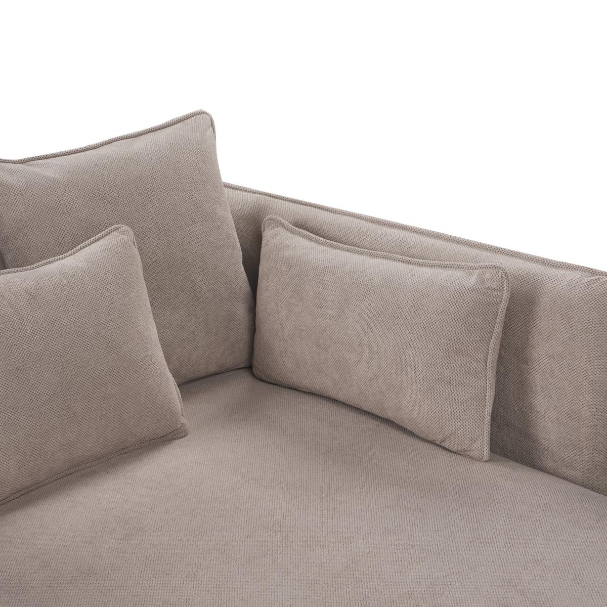 XXL-SESSEL taupe/schwarz Charmes - Taupe/Schwarz, Textil (124/72/159cm) - Beliani