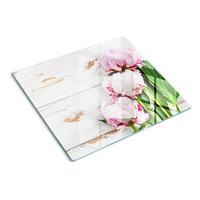 GLASPLATTE 60x52 cm Pfingstrosen - Weiß, Glas (60/0.4/52cm) - TULUP